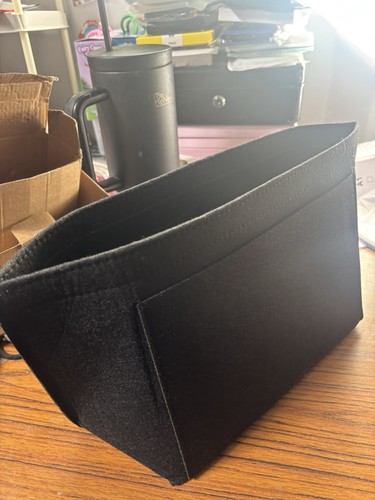 Black felt handbag - black, organiser